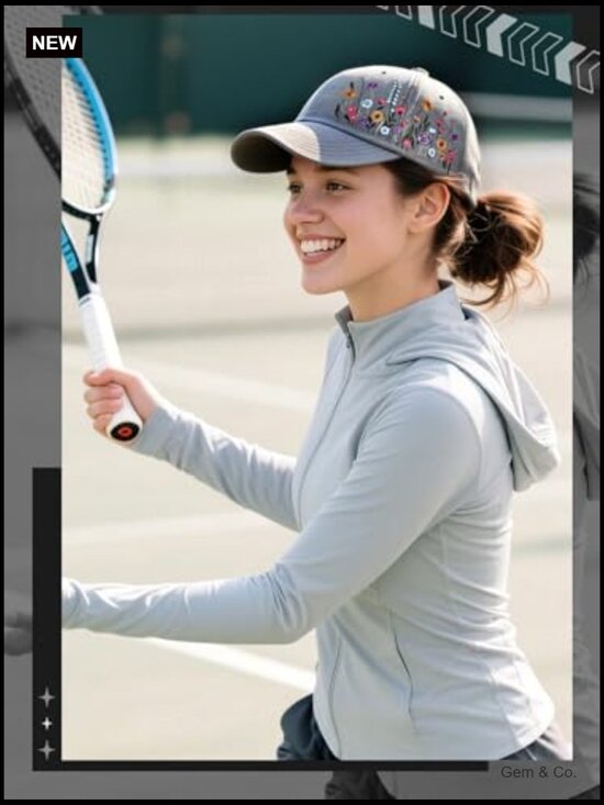 Embroidered Floral Baseball Cap - Adjustable Soft Breathable Hat Casual Outdoor